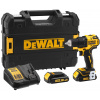 DCD708S2T DEWALT 18V XR BEZUHLÍKOVÁ VRTAČKA, 2X1,5AH, NABÍJEČKA, KUFR T-STAK