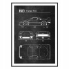 Plagát Ferrari F40 Retro Patent Diagram (Plagát Ferrari F40 Retro Patent Diagram)