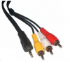 CINCH - JACK audio-video kábel, 3x CINCH konektor -JACK 3,5mm konektor 4-pólový 3m KPO2851L-3
