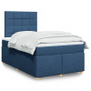 Box spring postel s matrací černá 120x190 cm textil Modrá 3293525