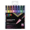 POSCA akrylový popisovač PC-3M - jemný hrot - 0,9 - 1,3 mm - 8 ks súprava - pastelové farby
