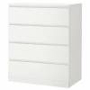Komoda so 4 šuflíkami Ikea MALM 100x80x48 cm BIELA VYPR