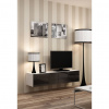 Cama Meble Tv stolík VIGO 140, biely mat/čierny lesk