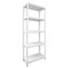 kovový regál bezskrutkový Biedrax 60 x 120 x 210 cm, biely - 5 políc biele lamino 12mm