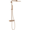 GROHE Euphoria SmartControl Cube Duo nástenný sprchový systém s termostatom, horná sprcha 2jet 310 x 310 mm, tyčová ručná sprcha 1jet, kartáčovaný Warm Sunset, 26508DL0