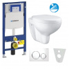 Geberit SET Duofix 111.300.00.5 +WCzávesné BAU CERAMIC Rimless +sedSC+ Sigma20 Biela/Chr 111.300.00.5BAUCERAMICBielaChrom