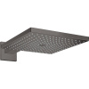 HANSGROHE Raindance E horná sprcha 1jet, 300 x 300 mm, so sprchovým ramenom 390 mm, kartáčovaný čierny chróm, 26238340