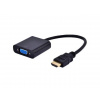 Gembird adaptér HDMI-A(M) ->VGA (F) + audio, na kábli, čierný A-HDMI-VGA-03