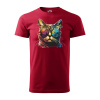 Sablio Tričko s potlačou Cool Cat - červené 2XL