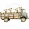 Nažehlovačka Farmárske auto s ovečkami - 20 x 12 cm