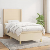 vidaXL Posteľný rám boxsping s matracom krémový 80x200 cm látka - Krémová - 167582-101921