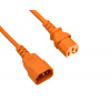 Kábel sieťový 230V predlžovací, C14 - C15, 2m, 1.00mm², 10A, oranžový