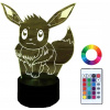 Nočná lampa do detskej izby - Nočná lampa Pokemon Eevee 7 farebná LED názov rytec (Nočná lampa Pokemon Eevee 7 farebná LED názov rytec)