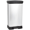 Curver Deco bin metalics 240643 odpadkový kôš, 50 l, (š x v x h) 390 x 720 x 290 mm, strieborná, čierna, 1 ks; 240643