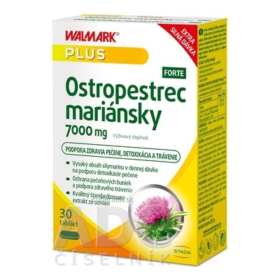 WALMARK Ostropestrec mariánsky 7000 mg FORTE tbl 1x30 ks, 8596024026802