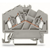 WAGO Svorka 280-641 3vodičová, průchozí, na DIN lištu 35 × 15 a 35 × 7,5, CAGE CLAMP®, 2,50 mm², šedá