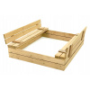 Detské pieskovisko - SANDBOX S SKLÁDACÍMI LAVICAMI 150x150 GARTISY
