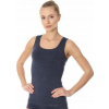 Brubeck TA10170 Dámské tričko bez rukávů COMFORT WOOL tmavé džíny M