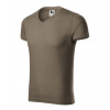 Adler Slim Fit V-neck tričko pánské army
