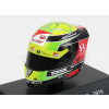 Mini helmet Mini prilba Schuberth prilba F2 Prilba Dallara Team Prema Racing N 9 Sezóna Mick Schumacher 2019 1:4 Žltá Zelená Červená Čierna