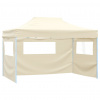 zahrada-XL Skladací stan s 3 stenami, 3x4,5 m, krémový 44972