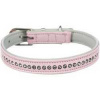 Active Comfort kožený obojok s kamienkami - ružová XXS-XS: 17-21 cm / 12mm
