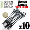Green Stuff World 10x Classic Lamps with LED Lights / 10x klasické lampy s LED svetlami