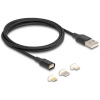 Delock USB kábel USB-A zástrčka, USB-C ® zástrčka, USB Micro-B zástrčka, Apple Lightning konektor 1.00 m čierna 88165; 88165