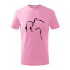 Kôň a ja silueta - Tričko detské bavlnené - 122 cm/6 rokov ( Ružová )