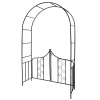 Kovová záhradná čierna pergola s bránkou 138x40x240 cm 29568