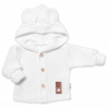 Elegantný pletený svetrík s gombíkmi a kapucňou s uškami Baby Nellys, biely, veľ. 68 74 (6-9m)