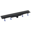 POLYSAN KLAVER BLACK sprchový kanálik s nerezovým roštom, superflow, DN50, 810x122x65 mm 73731B