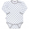 Dojčenské body New Baby Classic II sivé s hviezdičkami, 80