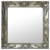 vidaXL Nástenné zrkadlo v barokovom štýle 50x50 cm strieborné - Srieborná - 126843-72918
