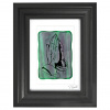 Atelier - Petr Vydra Modliace ruky - zelené vitrážové sklo v čiernom ráme 13 x 18 cm ( pasparta 10 x 15 cm )