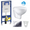 Geberit SET Duofix 111.300.00.5 +WCzávesné BAU CERAMIC Rimless +sedSC+ Sigma01 ChrómLesk 111.300.00.5BAUCERAMICChrom