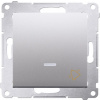 Kontakt-Simon 54 Tlačítko Premium Bell s LED podsvícením (modul) 16AX, 250V~, šroubovací svorky, matná stříbrná DD1AL.01/43