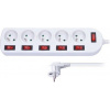 Solight predlžovací prívod, 5 zásuviek, biely, 6x vypínač, 2m PP143