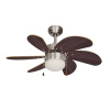 EDM Product Stropný ventilátor so svetlom EDM 33984 Aral Wengue Nikel 50 W