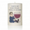 Dekoračná palmová sviečka - verte mi som vinár... - Valec - 13cm / 7,5cm - 480g