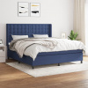 vidaXL Posteľný rám boxspring s matracom modrý 160x200 cm látka - Modrá - 167583-101916