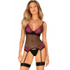 Korzet OBSESSIVE Rosenty Corset čierna XS/S