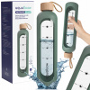 Motivačná sklenená fľaša na vodu AquaFloow MotivateGlass 1L zelená