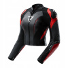 REBELHORN DIVA ČIERNO-ČERVENÁ DÁMSKA MOTOCYKLOVÁ KOŽENÁ BUNDA, VEĽKOSŤ 46