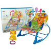 LEAN TOYS Hojdacie Kreslo, Hojdačka, Hojdacie Kreslo, 2-v-1, Modrý Tiger, Zvuky, Vibrácie