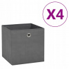 shumee Úložné boxy 4 ks netkaná textília 28x28x28 cm sivé