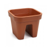 Lamela Balkónový kvetináč na zábradlie 29x29x24 cm Lobelia, terakota