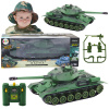 LEAN TOYS RC Vojenský tank 1:28, rotačná veža – zelená