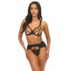 Čierny dvojdielny open-bra set Annika
