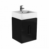 Twins skrinka pod umývadlo, závesná s 2 zásuvkami, 50 cm, čierna matná, Geberit, 89491000